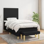 Casa si Gradina - Mobilier - Paturi si accesorii - Paturi - Pat box spring cu saltea, negru, 90x200 cm, textil - Infinity.ro