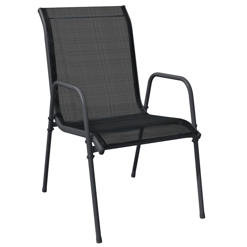 Casa si Gradina - Gradina si terasa - Mobilier exterior - Seturi mobila gradina - Set mobilier de gradina, 9 piese, negru, otel si textilena - Infinity.ro