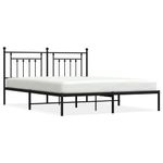 Casa si Gradina - Mobilier - Paturi si accesorii - Paturi - Cadru de pat metalic cu tablie, negru, 180x200 cm - Infinity.ro
