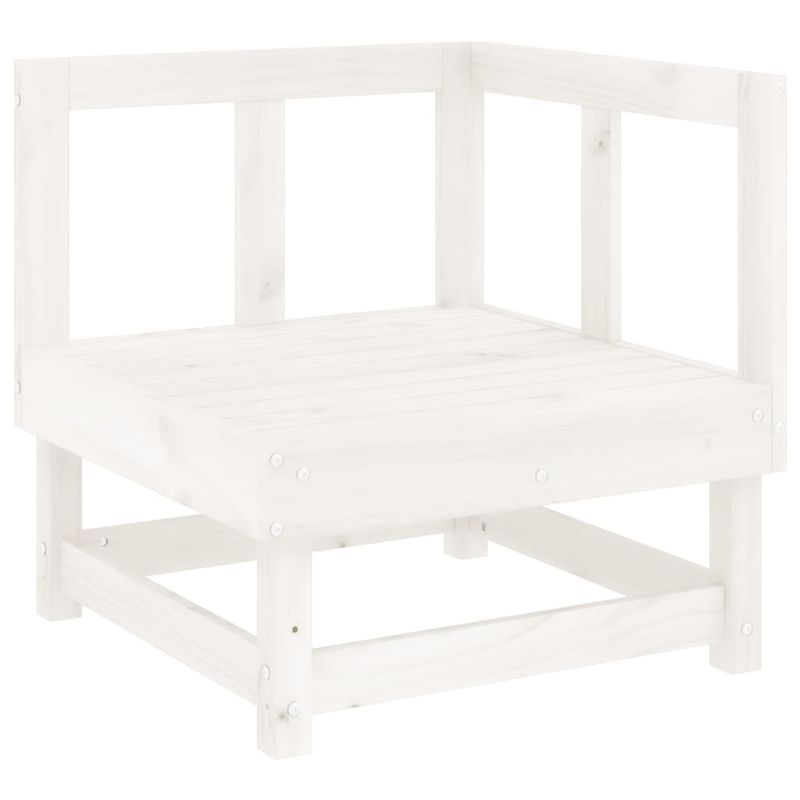 Casa si Gradina - Gradina si terasa - Mobilier exterior - Seturi mobila gradina - Set mobilier de gradina, 7 piese, alb, lemn masiv de pin - Infinity.ro