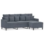Casa si Gradina - Mobilier - Canapele si coltare - Canapele - Canapea cu 3 locuri si taburet, gri inchis, 180 cm, catifea - Infinity.ro