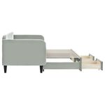 Casa si Gradina - Mobilier - Paturi si accesorii - Paturi - Pat de zi cu extensie si sertare, gri deschis 80x200 cm catifea - Infinity.ro