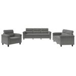 Casa si Gradina - Mobilier - Seturi de mobilier - Seturi living - Set de canapele cu perne, 3 piese, gri inchis, microfibra - Infinity.ro