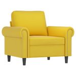 Casa si Gradina - Mobilier - Scaune si fotolii - Fotolii - Fotoliu canapea cu taburet, galben, 60 cm, catifea - Infinity.ro