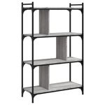 Casa si Gradina - Mobilier - Biblioteci si rafturi - Biblioteci - Biblioteca cu 4 niveluri gri sonoma 76x32x123 cm lemn compozit - Infinity.ro