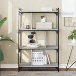 Casa si Gradina - Mobilier - Biblioteci si rafturi - Biblioteci - Biblioteca cu 4 niveluri gri sonoma 76x32x123 cm lemn compozit - Infinity.ro