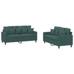 Casa si Gradina - Mobilier - Seturi de mobilier - Seturi living - Set de canapele cu perne, 2 piese, verde inchis, catifea - Infinity.ro