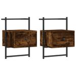 Casa si Gradina - Mobilier - Comode si corpuri - Noptiere - Noptiere de perete, 2 buc., stejar fumuriu, 35x30x51 cm, lemn - Infinity.ro