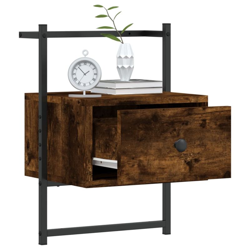 Casa si Gradina - Mobilier - Comode si corpuri - Noptiere - Noptiere de perete, 2 buc., stejar fumuriu, 35x30x51 cm, lemn - Infinity.ro