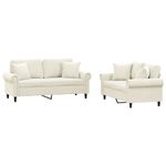 Casa si Gradina - Mobilier - Seturi de mobilier - Seturi living - Set de canapele cu perne, 2 piese, crem, catifea - Infinity.ro