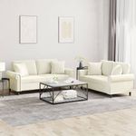 Casa si Gradina - Mobilier - Seturi de mobilier - Seturi living - Set de canapele cu perne, 2 piese, crem, catifea - Infinity.ro