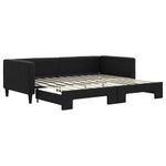 Casa si Gradina - Mobilier - Paturi si accesorii - Paturi - Pat de zi cu extensie, negru, 90x200 cm, textil - Infinity.ro