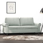 Casa si Gradina - Mobilier - Canapele si coltare - Canapele - Canapea cu 2 locuri, gri deschis, 140 cm, catifea - Infinity.ro
