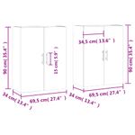 Casa si Gradina - Mobilier - Comode si corpuri - Comode - Dulapuri montaj pe perete, 2 buc, alb extralucios, 69,5x34x90cm, model auriu model tub - Infinity.ro