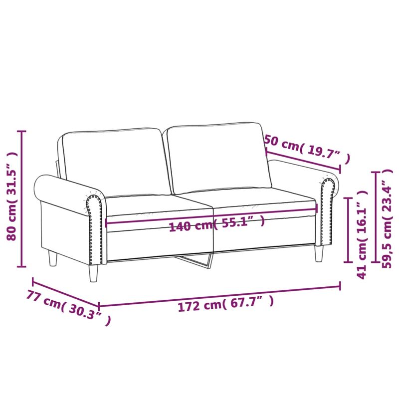 Casa si Gradina - Mobilier - Canapele si coltare - Canapele - Canapea cu 2 locuri, gri deschis, 140 cm, catifea - Infinity.ro