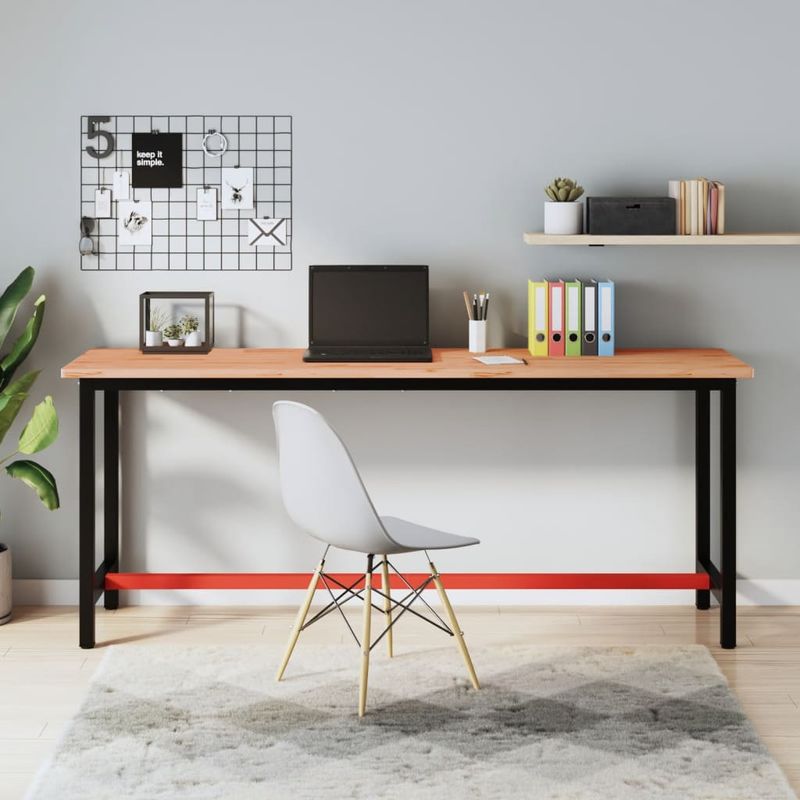 Casa si Gradina - Constructii - Scule de mana si unelte - Mese si bancuri de lucru - Banc de lucru 200x55x81,5 cm, lemn masiv de fag si metal - Infinity.ro