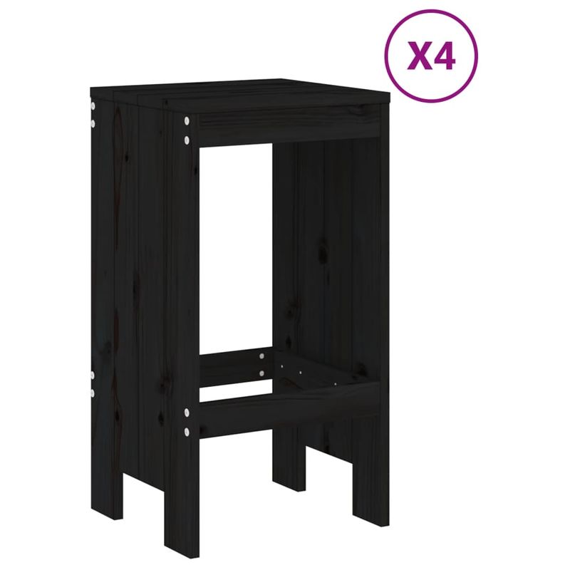 Casa si Gradina - Gradina si terasa - Mobilier exterior - Seturi mobila gradina - Set mobilier bar de gradina, 5 piese, negru, lemn masiv de pin - Infinity.ro
