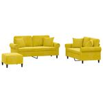 Casa si Gradina - Mobilier - Seturi de mobilier - Seturi living - Set de canapele cu perne, 3 piese, galben, catifea - Infinity.ro