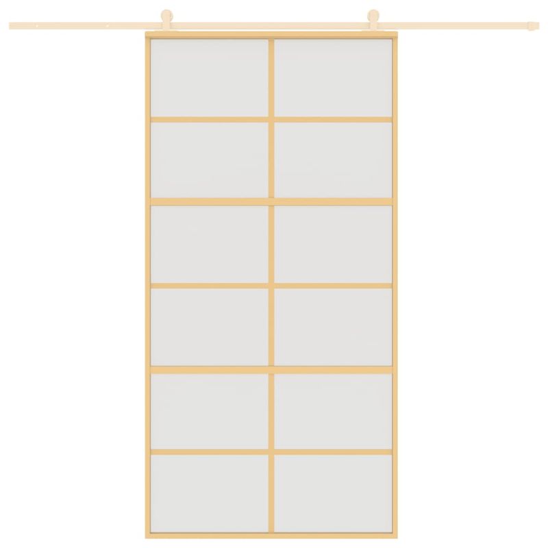 Casa si Gradina - Constructii - Usi interior, exterior si garaj - Usi garaj - Usa glisanta, auriu, 102,5x205 cm, sticla ESG mata si aluminiu - Infinity.ro