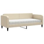 Casa si Gradina - Mobilier - Paturi si accesorii - Paturi - Pat de zi cu saltea, crem, 80x200 cm, textil - Infinity.ro