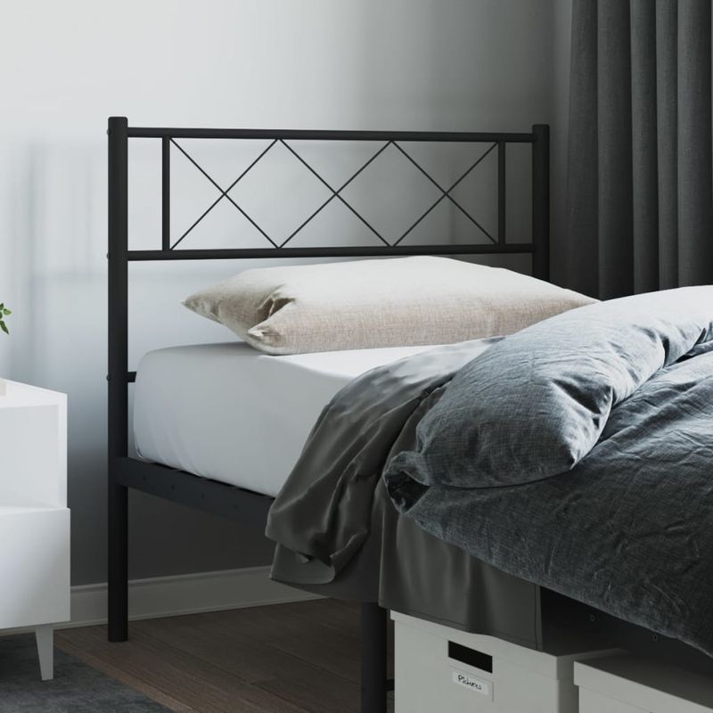 Casa si Gradina - Mobilier - Paturi si accesorii - Accesorii paturi - Tablie de pat metalica, negru, 80 cm - Infinity.ro