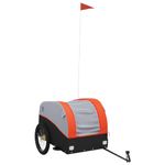 Sport si Outdoor - Ciclism - Accesorii pentru biciclete - Remorci biciclete - Remorca pentru biciclete, negru și portocaliu, 45 kg, fier, mărime 126x63x63 cm - Infinity.ro