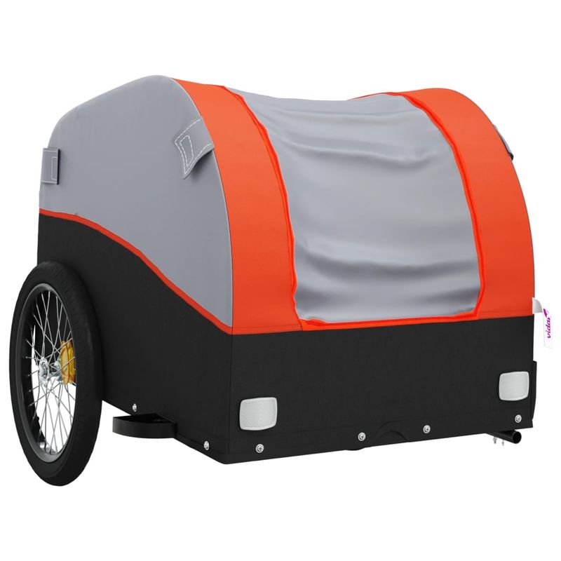 Sport si Outdoor - Ciclism - Accesorii pentru biciclete - Remorci biciclete - Remorca pentru biciclete, negru și portocaliu, 45 kg, fier, mărime 126x63x63 cm - Infinity.ro