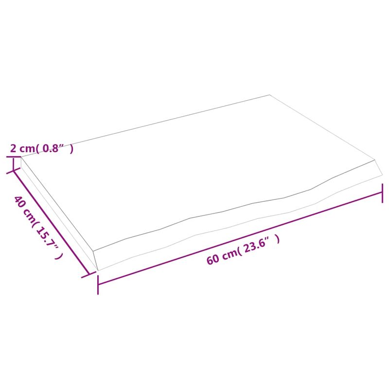 Casa si Gradina - Mobilier - Mobilier baie - Blaturi baie - Blat de baie, maro inchis, 60x40x2 cm, lemn masiv tratat - Infinity.ro