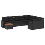 Casa si Gradina - Gradina si terasa - Mobilier exterior - Canapele si fotolii gradina - Set canapele de gradina cu perne, 10 piese, negru, poliratan - Infinity.ro