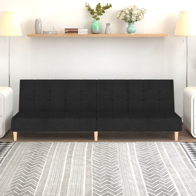 Casa si Gradina - Mobilier - Canapele si coltare - Canapele - Canapea extensibila cu 2 locuri, negru, material textil - Infinity.ro