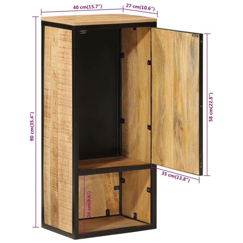Casa si Gradina - Mobilier - Mobilier baie - Comode baie - Dulap de baie, 40x27x90 cm, lemn masiv de mango - Infinity.ro
