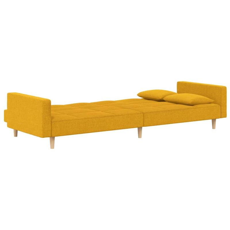 Casa si Gradina - Mobilier - Canapele si coltare - Canapele - Canapea extensibila cu 2 locuri, 2 perne, galben, textil - Infinity.ro