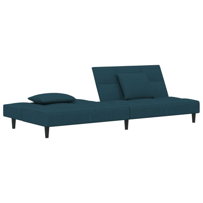 Casa si Gradina - Mobilier - Canapele si coltare - Canapele - Canapea extensibila cu 2 locuri, 2 perne, albastru, catifea - Infinity.ro