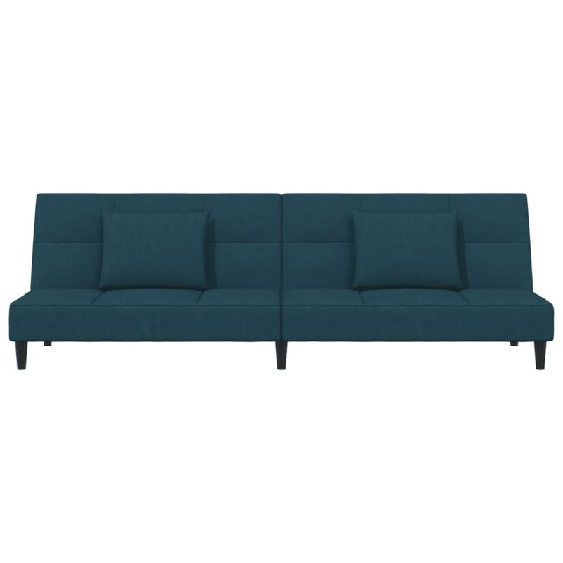 Casa si Gradina - Mobilier - Canapele si coltare - Canapele - Canapea extensibila cu 2 locuri, 2 perne, albastru, catifea - Infinity.ro