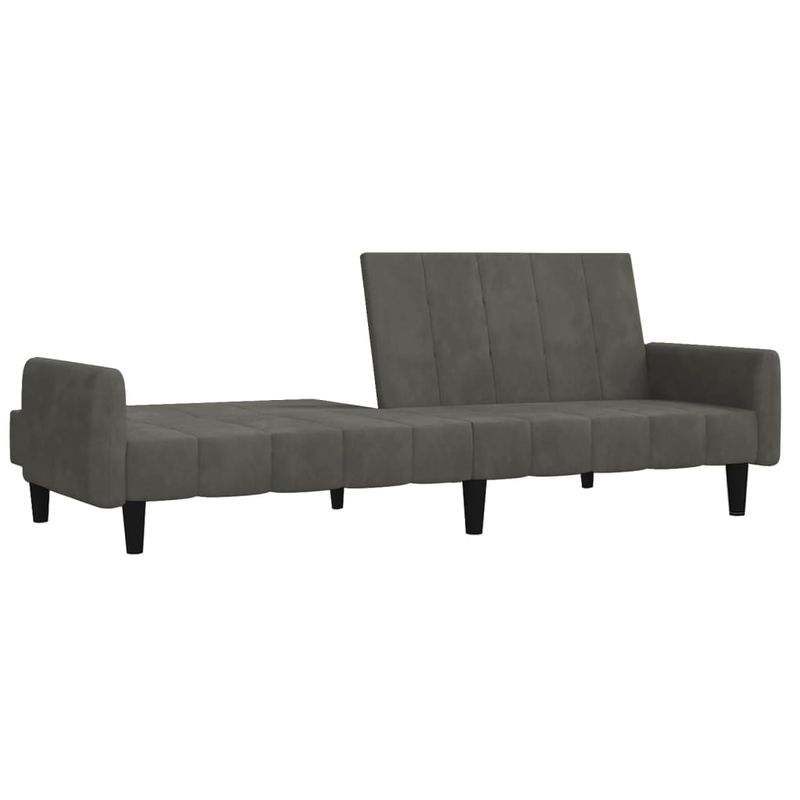 Casa si Gradina - Mobilier - Canapele si coltare - Canapele - Canapea extensibila cu 2 locuri, gri inchis, catifea - Infinity.ro
