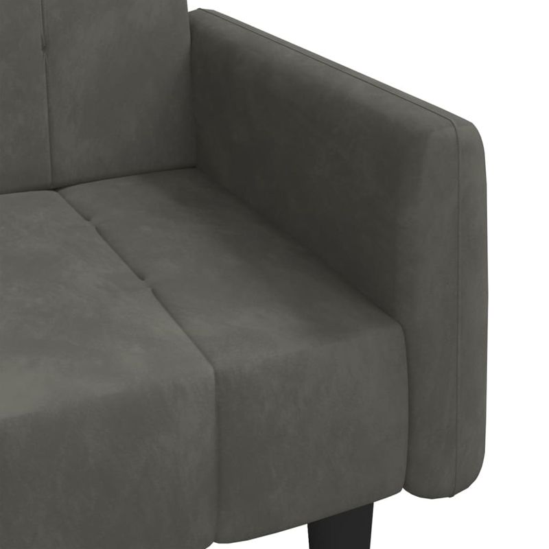 Casa si Gradina - Mobilier - Canapele si coltare - Canapele - Canapea extensibila cu 2 locuri, gri inchis, catifea - Infinity.ro