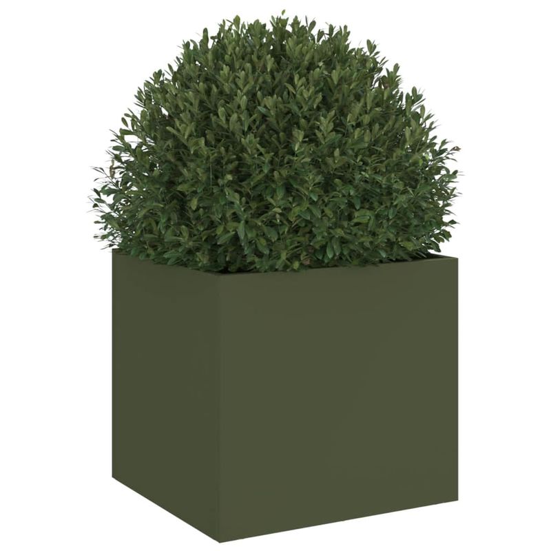 Casa si Gradina - Gradinarit si plante - Plante si ghivece - Ghivece si suporturi - Jardiniera, verde masliniu, 32x30x29 cm, otel laminat la rece - Infinity.ro