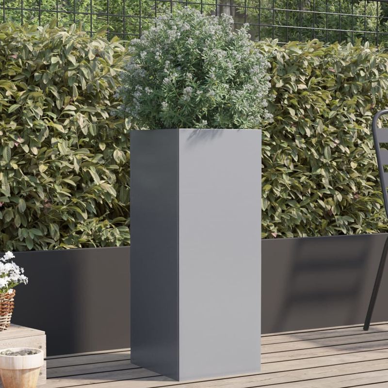 Casa si Gradina - Gradinarit si plante - Plante si ghivece - Ghivece si suporturi - Jardiniera, argintiu, 32x27,5x75 cm, otel galvanizat - Infinity.ro