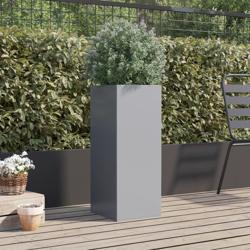 Casa si Gradina - Gradinarit si plante - Plante si ghivece - Ghivece si suporturi - Jardiniera, argintiu, 32x27,5x75 cm, otel galvanizat - Infinity.ro