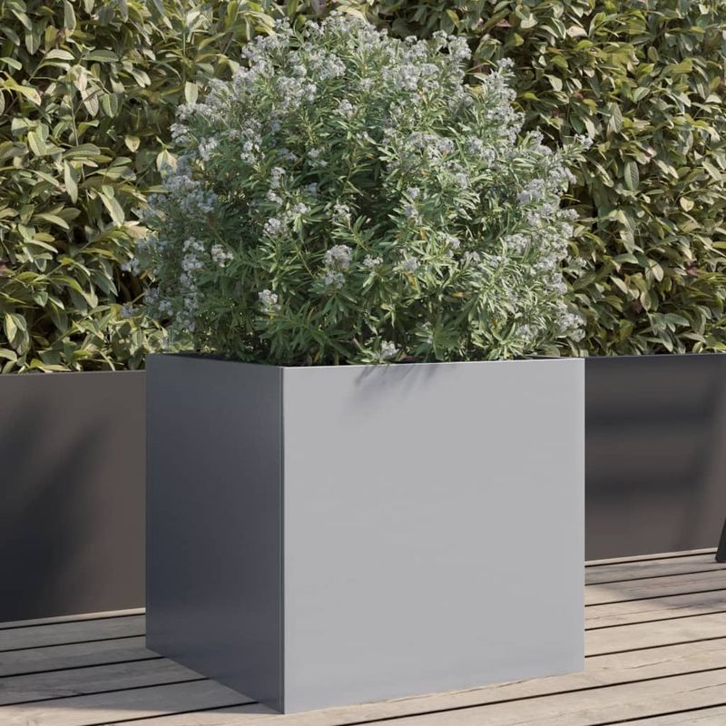 Casa si Gradina - Gradinarit si plante - Plante si ghivece - Ghivece si suporturi - Jardiniera, argintiu, 42x40x39 cm, otel galvanizat - Infinity.ro