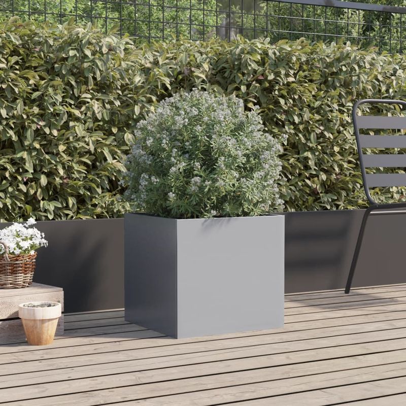 Casa si Gradina - Gradinarit si plante - Plante si ghivece - Ghivece si suporturi - Jardiniera, argintiu, 42x40x39 cm, otel galvanizat - Infinity.ro