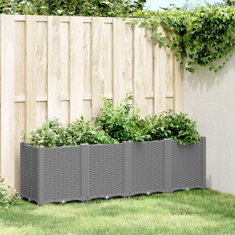 Casa si Gradina - Gradinarit si plante - Plante si ghivece - Ghivece si suporturi - Jardiniera de gradina, gri deschis, 160x40x53 cm, PP - Infinity.ro