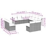 Casa si Gradina - Gradina si terasa - Mobilier exterior - Seturi mobila gradina - Set canapele de gradina cu perne, 11 piese, negru, poliratan - Infinity.ro