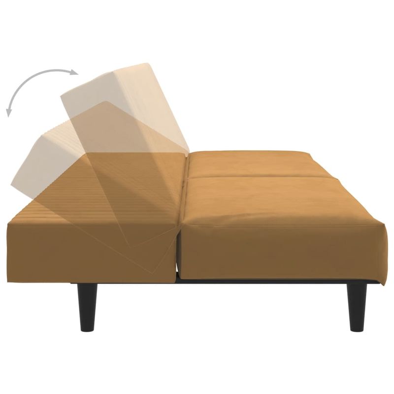 Casa si Gradina - Mobilier - Canapele si coltare - Canapele - Canapea extensibila cu 2 locuri, maro, catifea - Infinity.ro