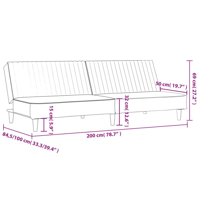 Casa si Gradina - Mobilier - Canapele si coltare - Canapele - Canapea extensibila cu 2 locuri, maro, catifea - Infinity.ro