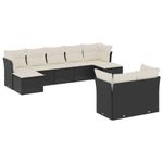 Casa si Gradina - Gradina si terasa - Mobilier exterior - Seturi mobila gradina - Set mobilier de gradina cu perne, 9 piese, negru, poliratan - Infinity.ro