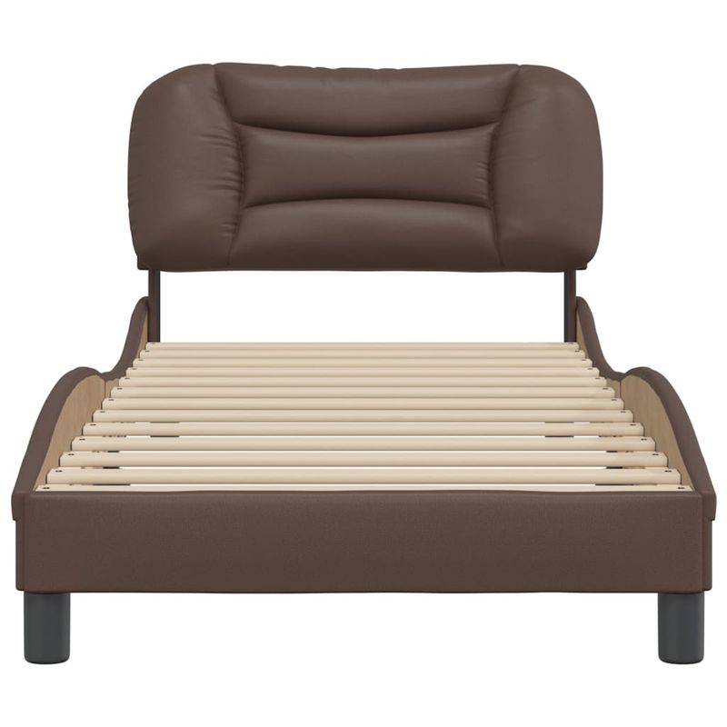 Casa si Gradina - Mobilier - Paturi si accesorii - Paturi - Cadru de pat cu tablie, maro, 90x200 cm, piele ecologica - Infinity.ro
