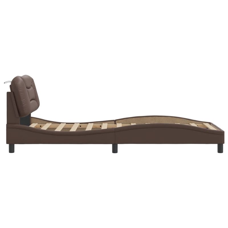 Casa si Gradina - Mobilier - Paturi si accesorii - Paturi - Cadru de pat cu tablie, maro, 90x200 cm, piele ecologica - Infinity.ro