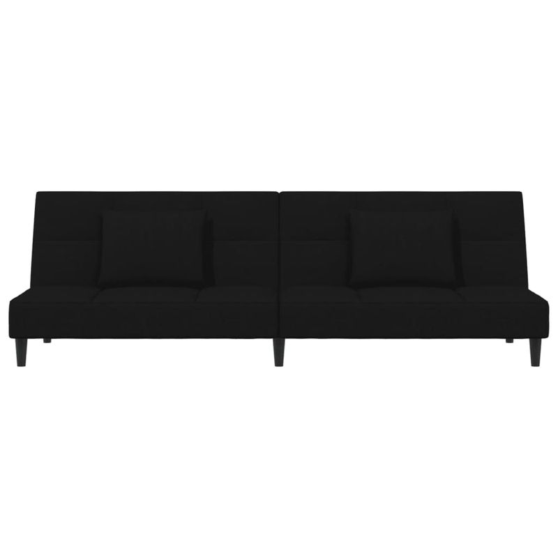 Casa si Gradina - Mobilier - Canapele si coltare - Canapele - Canapea extensibila cu 2 locuri, 2 perne, negru, catifea - Infinity.ro