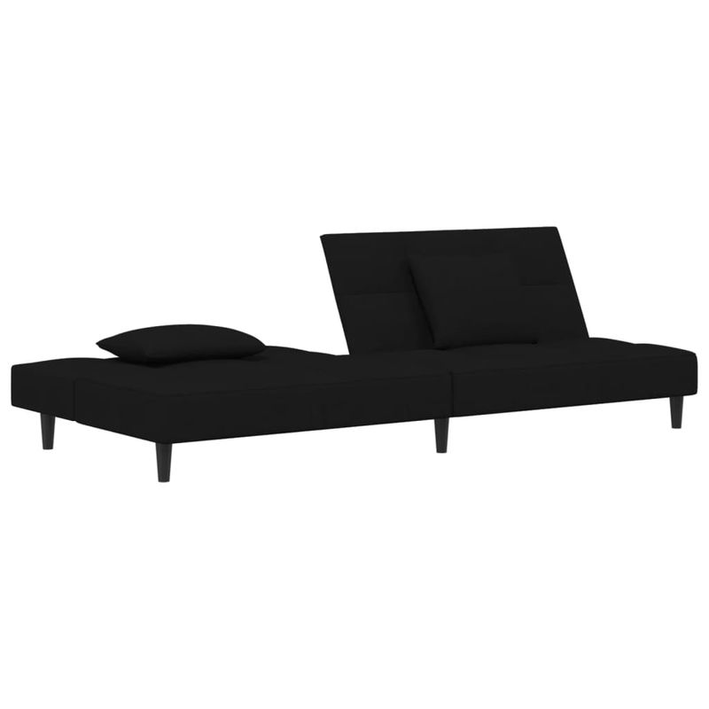 Casa si Gradina - Mobilier - Canapele si coltare - Canapele - Canapea extensibila cu 2 locuri, 2 perne, negru, catifea - Infinity.ro